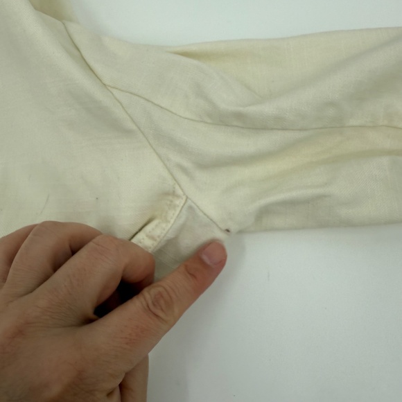 Free People Jacket Women Medium Ivory Rae Femme Linen Blend Waterfall Raw Hem - Picture 3 of 14